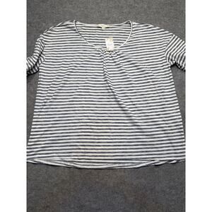 Suzanne Betro Weekend 3X Stripe Balloon Tie Sleeve Scoopneck Tunic NWT